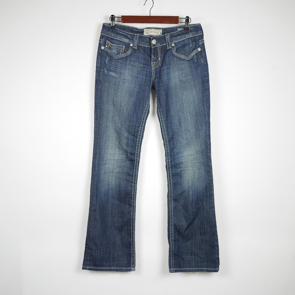 MEK DENIM Medium Wash Boot Cut Blue Jeans Denim